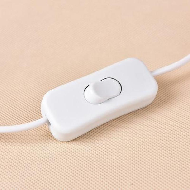 Медный USB-кабель 28 см с переключателем ВКЛ/ВЫКЛ для питания светодиодной лампы - Черный и Белый варианты
