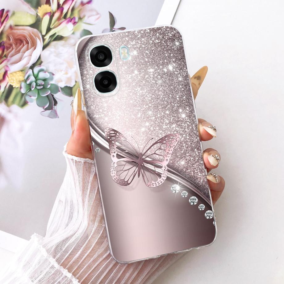Для Oppo A6x A6s A6 4G 5G / Oppo A6T Pro 4G Задняя крышка Девочковый Модный Роскошный Рисунок Чехол для телефона Прозрачный Мягкий Силиконовый Бампер