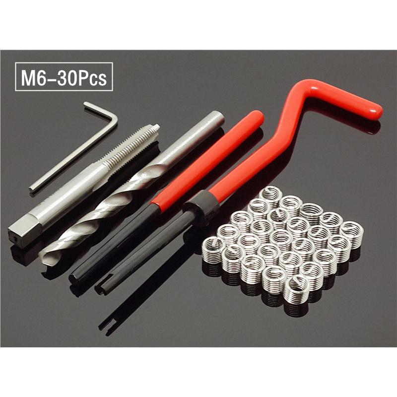 15/20/30 шт., набор инструментов для ремонта резьбы M5/6/8 для восстановления поврежденной резьбы, гаечный ключ, спиральное сверло, инструменты для ремонта автомобиля, лом