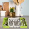 Yousheng Tableware Drawer Organizer Retractable Cutlery Holder BPA Free Large Capacity Easy To Clean Expandable Utensil Tray