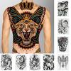 Large Black Men Women Waterproof Body Art Full Back Temporary Tattoo Stickers