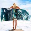 Ink Painting Printing Series Seaside Vacation Beach Towel Swimming Bath Towel Microfiber Sports Towel