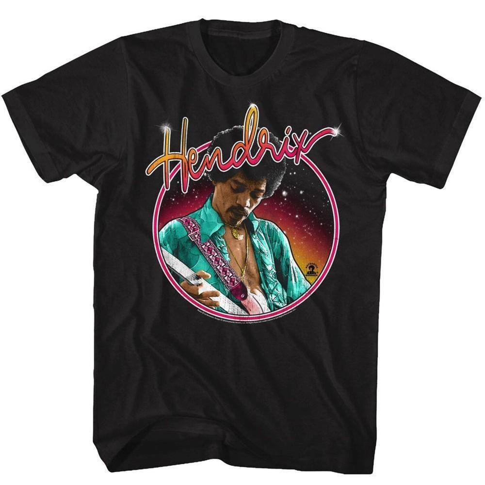 Jimi Hendrix Neon Black Adult T-Shirt Unisex T-Shirt