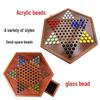 Checker Glass Marbles Wooden Tabletop Game, Chess, Card Game, Competitive Puzzle Toy with Drawer-style Storage.