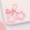 Hollow Five-Pointed Star Bell Pendant Car Hanging Keychain Candy Color Bag Keyring Diy Jewelry Making Key Ring For Women Girl