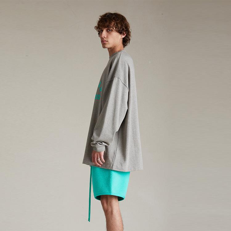 Fear of God Футболка Essentials с длинным рукавом, темно-меланжевая, мужская, серая 125SP242013F