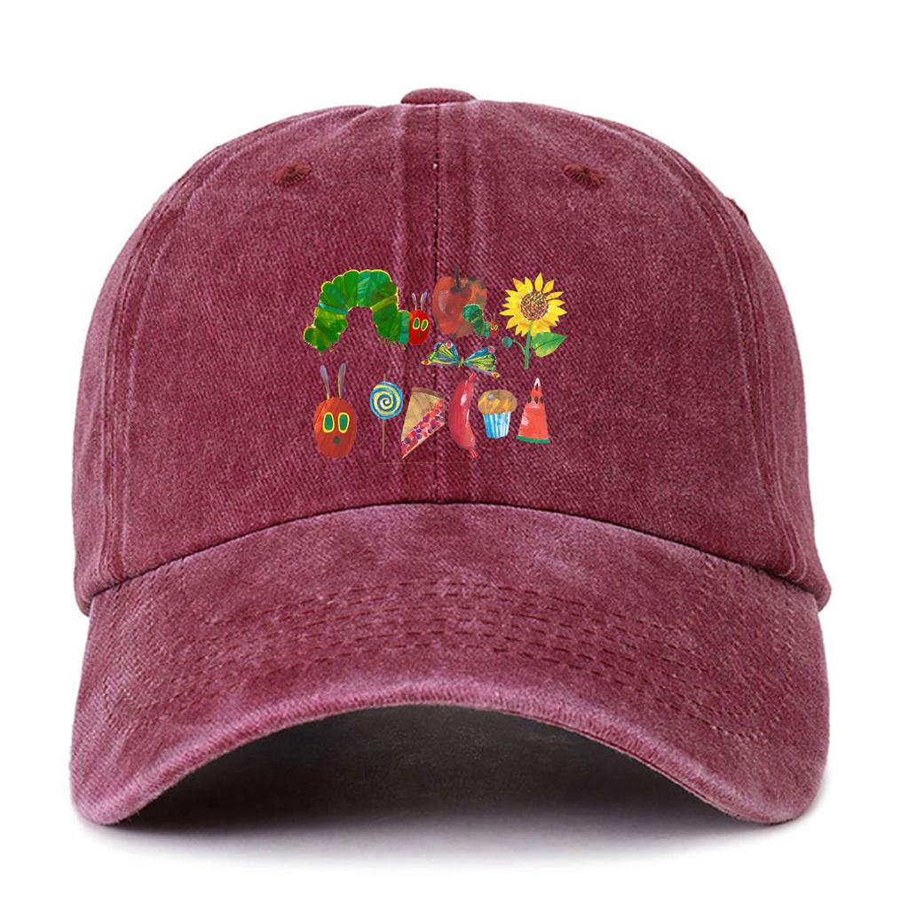 The Very Hungry Caterpillar Printed Cap Retro Aesthetic Music sun helmet Vintage Style Unisex baseball cap