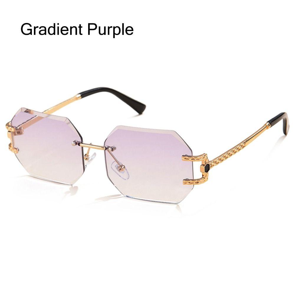 Rimless Sunglasses Gradient Sunglasses UV400 Women Shades Eyewear Ladies Eyeglasses Summer Fashion Frameless Sun Glasses