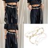 Bohemian Waist Rope Handcrafted Seashell Wood Bead Rope Belt for Theme Event and Music Festival Women Waist Decoration