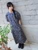 Vincent Navy Floral Short Sleeve Dress_Navy