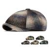 Осенне-зимняя кепка тай-дай, мужская британская кепка газетчика, теплая беретка, клетчатая восьмиклинка