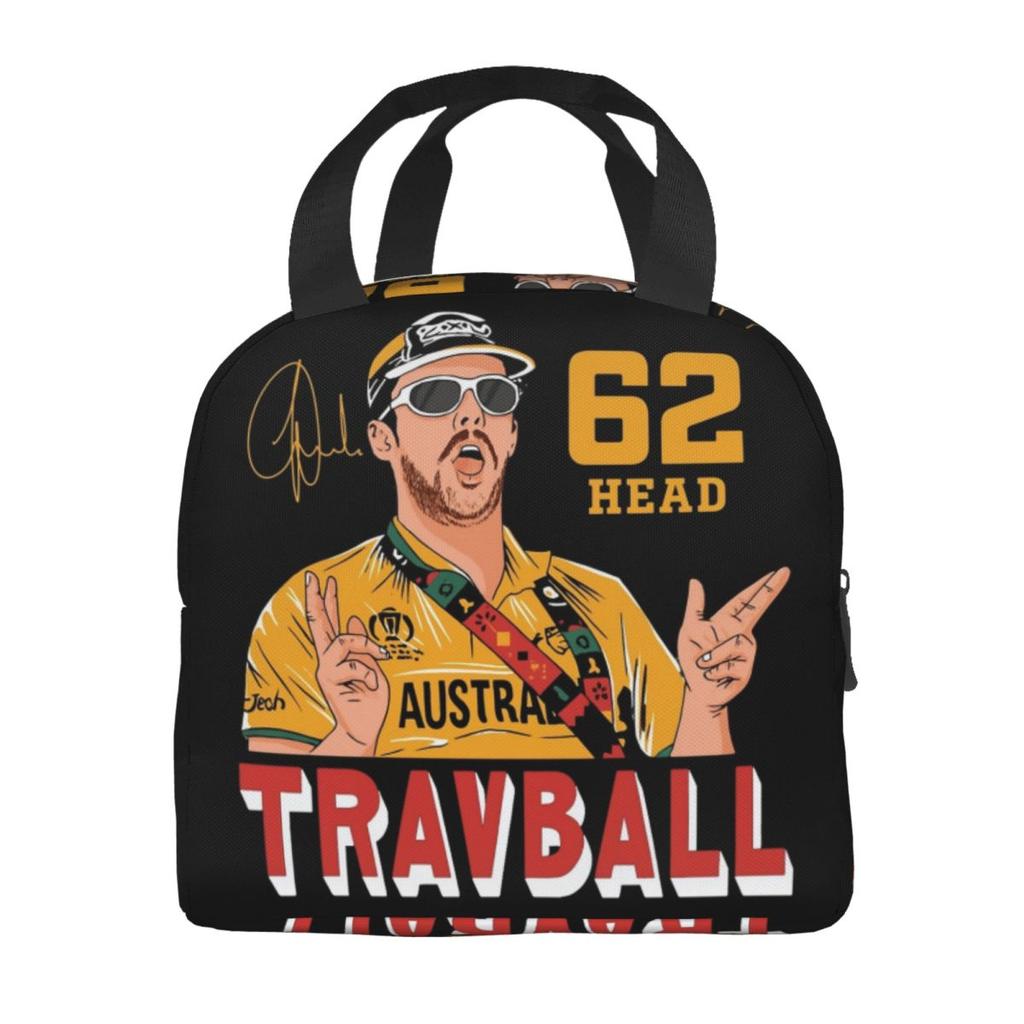 Travball Travis Head Мерч Изолированная сумка-ланч для школы офиса Сумка для хранения еды Портативный холодильник Термосумки для обеда