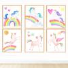 Clouds Rainbow Unicorn Printed Canvas Wall Art Poster Children Kindergarten Art Painting Nordic Pictures Baby Room Decoration No Frame