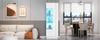 60*40*180cm Cabinet, Display Cabinet with Acrylic Door, High Gloss Storage Cabinet with LED Lighting, 3 Glass Shelves, White