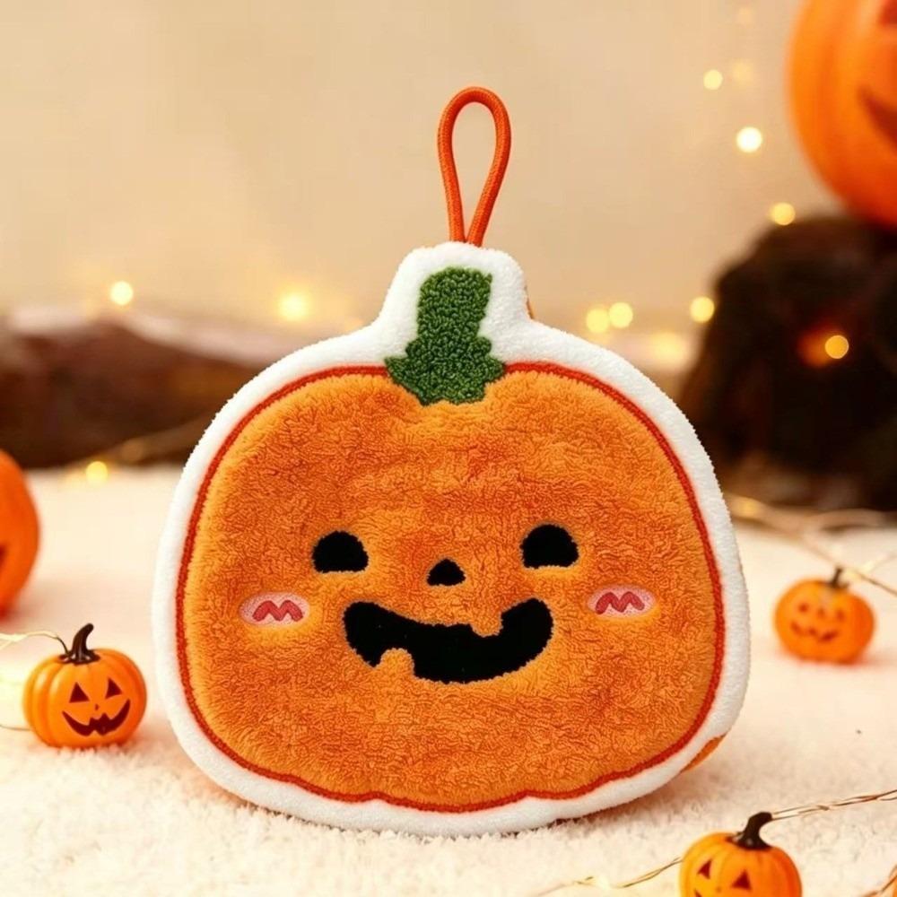 Coral Fleece Halloween Hand Towel Halloween Embroidered Coral Fleece Towel Bathroom Kitchen Use