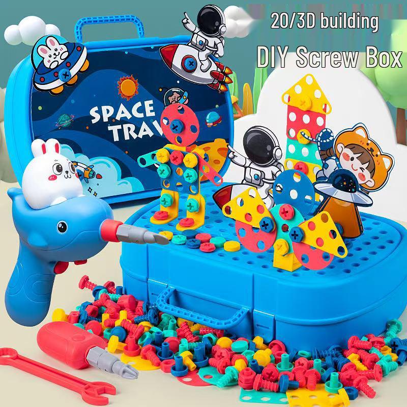 Kids' Electric Drill Toolbox: Educational, Hands-On Assembly Toy