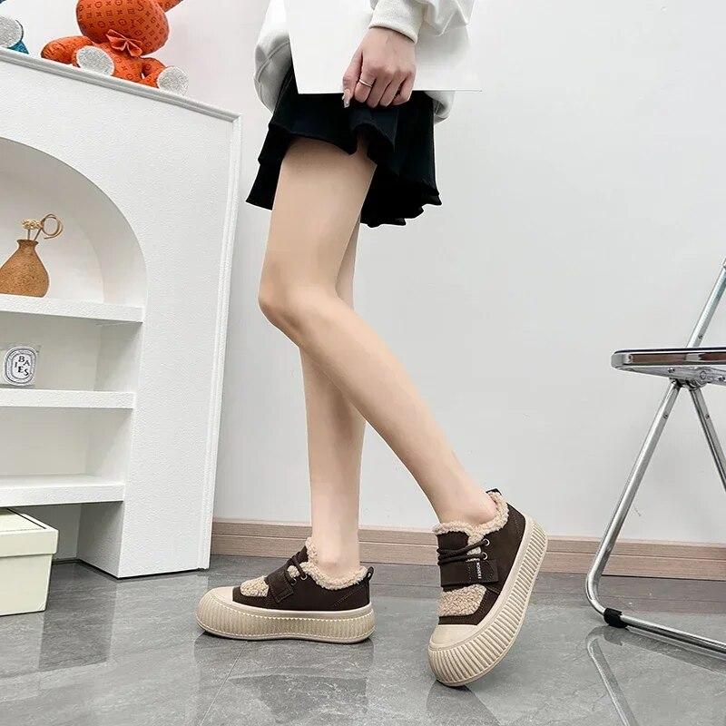 Зимняя женская хлопковая обувь Palfform, сохраняющая тепло, бархатные низкие кеды для женщин, уличная повседневная прогулочная обувь, ботильоны