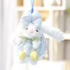 Soft Polyester Bunny Plush Toy With Floral Pattern For Women Purse Charms