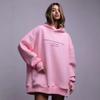 Letter Print Oversized Hoodie - Street Style Womens Loose Fit Hooded Sweatshirt