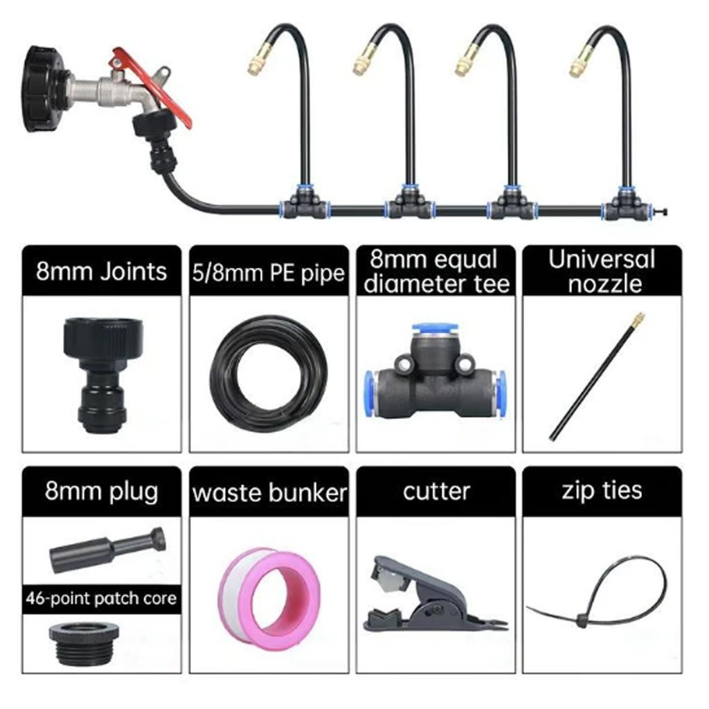 360° Garden Automatic Irrigation System, Upgraded Garden Watering System For Outdoor Plants, Drip Irrigation System Kit With Copper Sprayer For Lawns