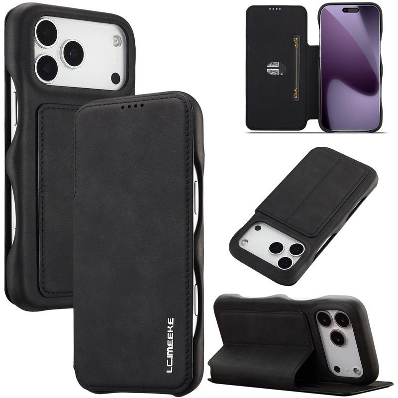 Кожаный кошелек-книжка Чехол для телефона Для iPhone 17 Air 16 17 Pro 15 16 Plus 13 12 Pro Max 11 Слот для карт Карманный держатель Подставка Крышка