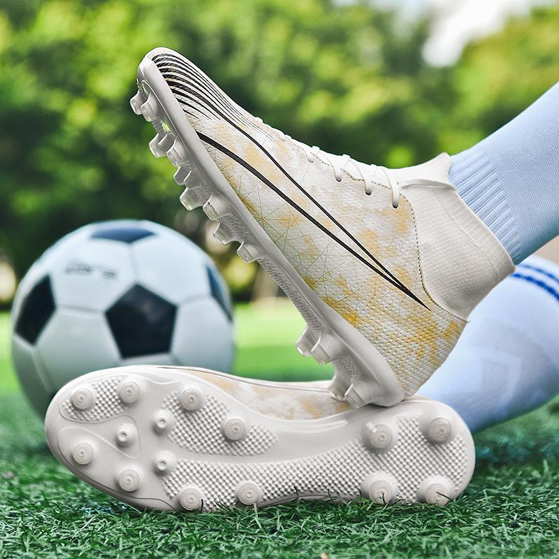 35-47 футбольные бутсы унисекс AG с длинными шипами для мужчин и подростков, профессиональная тренировочная обувь с искусственной травой, детские футбольные бутсы