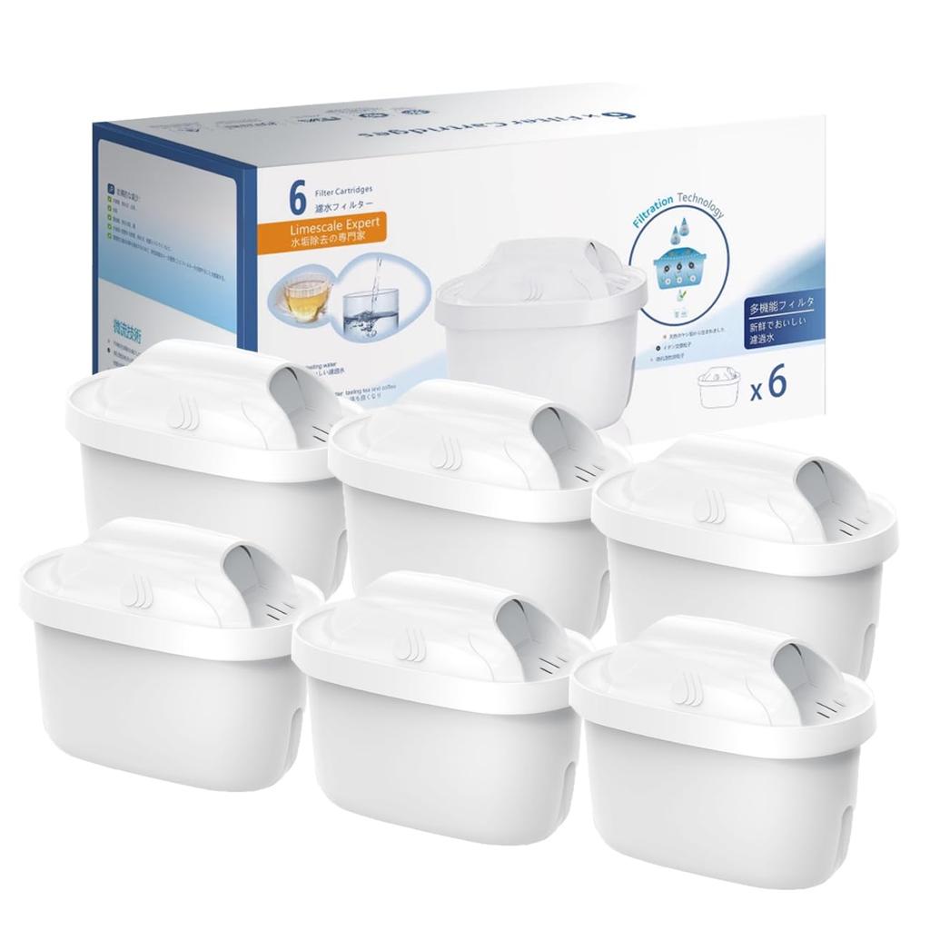 Compatible with Brita Maxtra water filter cartridges, high-purity filters for water filters, set of 6