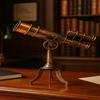 Engraved Nautical Brass Double Barrel Telescope with Tripod