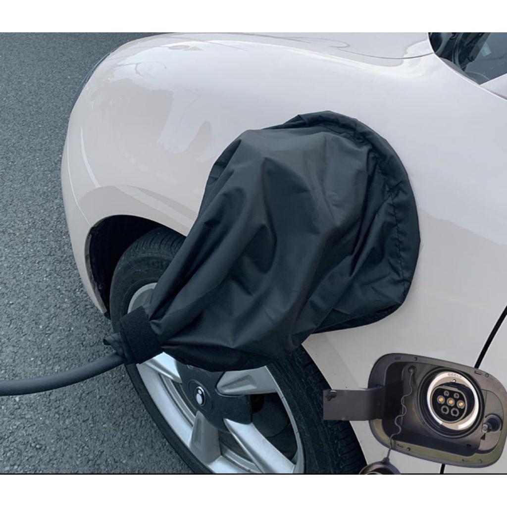 FALOFALO EV Заглушка порта для электромобиля Заглушка зарядного порта электромобиля Двойное кольцо Сильный магнит Водонепроницаемый материал Простое обращение (черный)