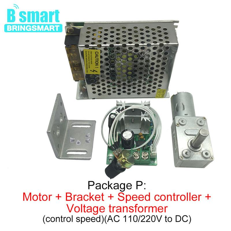 Bringsmart JGY370 Worm Gear Motor DC 12V 8MM D7 Shaft Gearbox Reducer Customized Self Lock Reverse Gearbox Length 25MM Low Speed