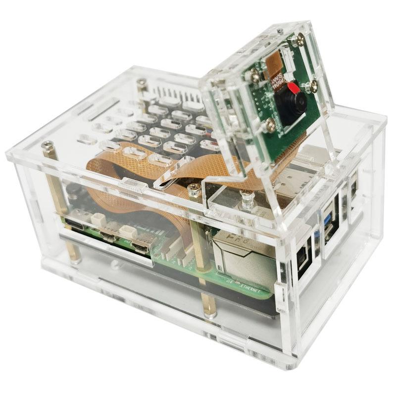 Transparent Acrylic NVMe Expansion Board Case for Raspberry Pi 5, PCIe to M.2 SSD Adapter
