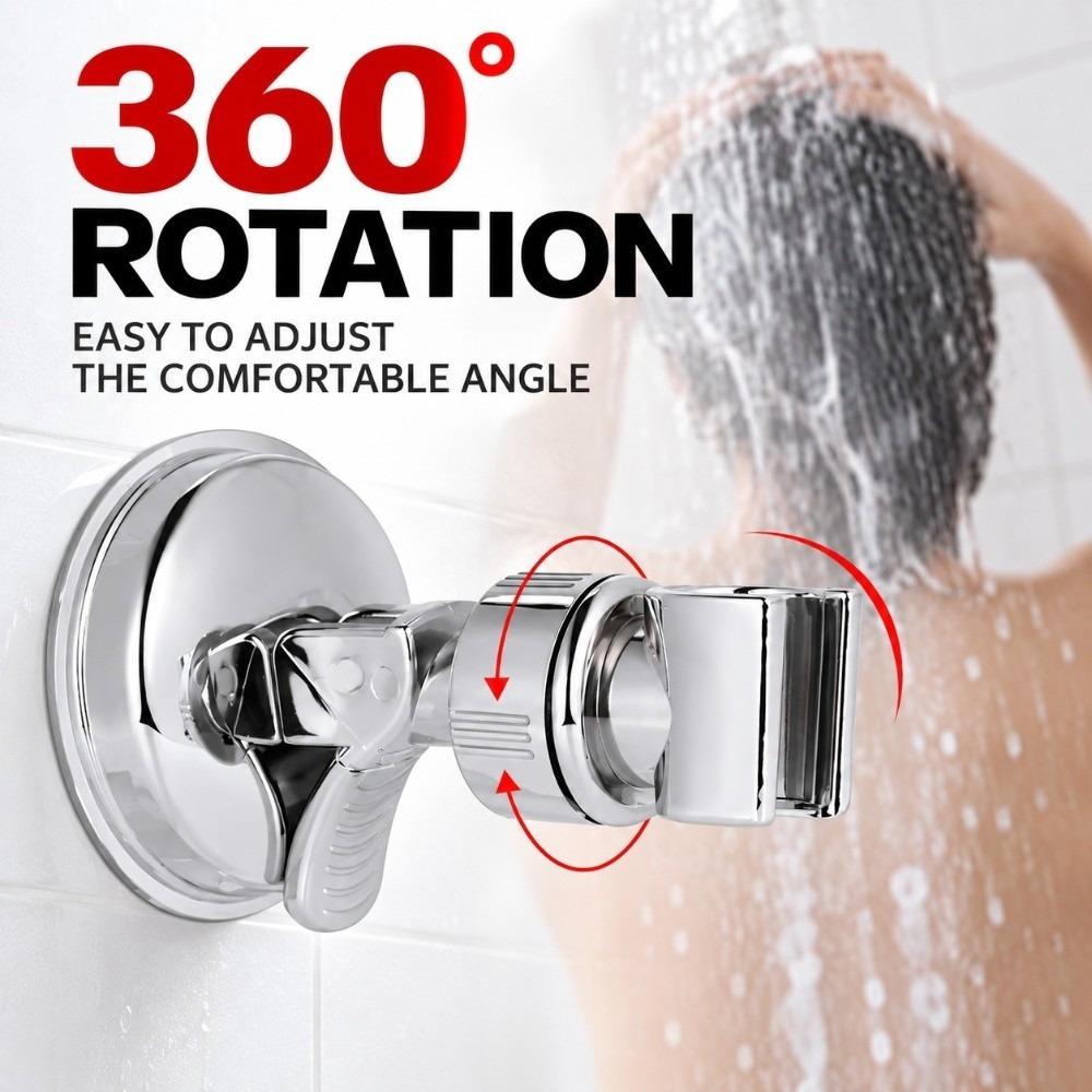 2 Pack Electroplated Shower Head Bracket with Suction Cup Sprayer Holder Shower Room