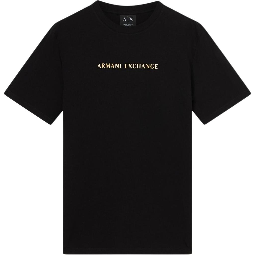 Armani Exchange SS26 Хлопковая футболка с круглым вырезом и логотипом, короткий рукав, стандартный крой, мужские топы XM002827-AF12308-UC001