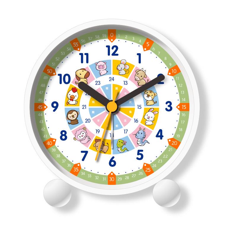 Бесшумный детский будильник с ночником - Мультяшный дизайн для спален и общежитий