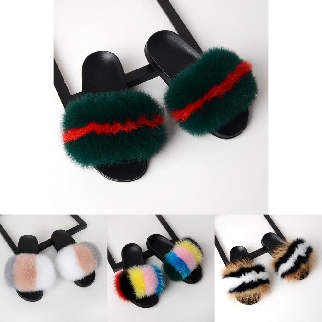 Realistic Fluffy Slippers Sandals For Women Girls Luxury Comfort
