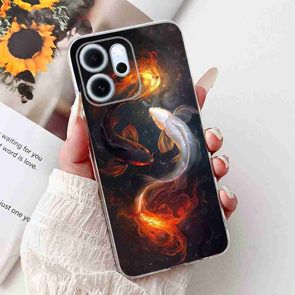 For Oppo Reno14 F 5G CPH27436.57" Case Colorful Butterfly Flowers TPU Soft Silicone Cover For Oppo Reno 14 F RENO14F Phone Cases