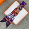 POBING Animals Print 18m/m Twill Silk Scarves Women Luxury Brand Scarf Bag Ribbons Tie Head Scarf Small Long Skinny Scarf 86*5CM