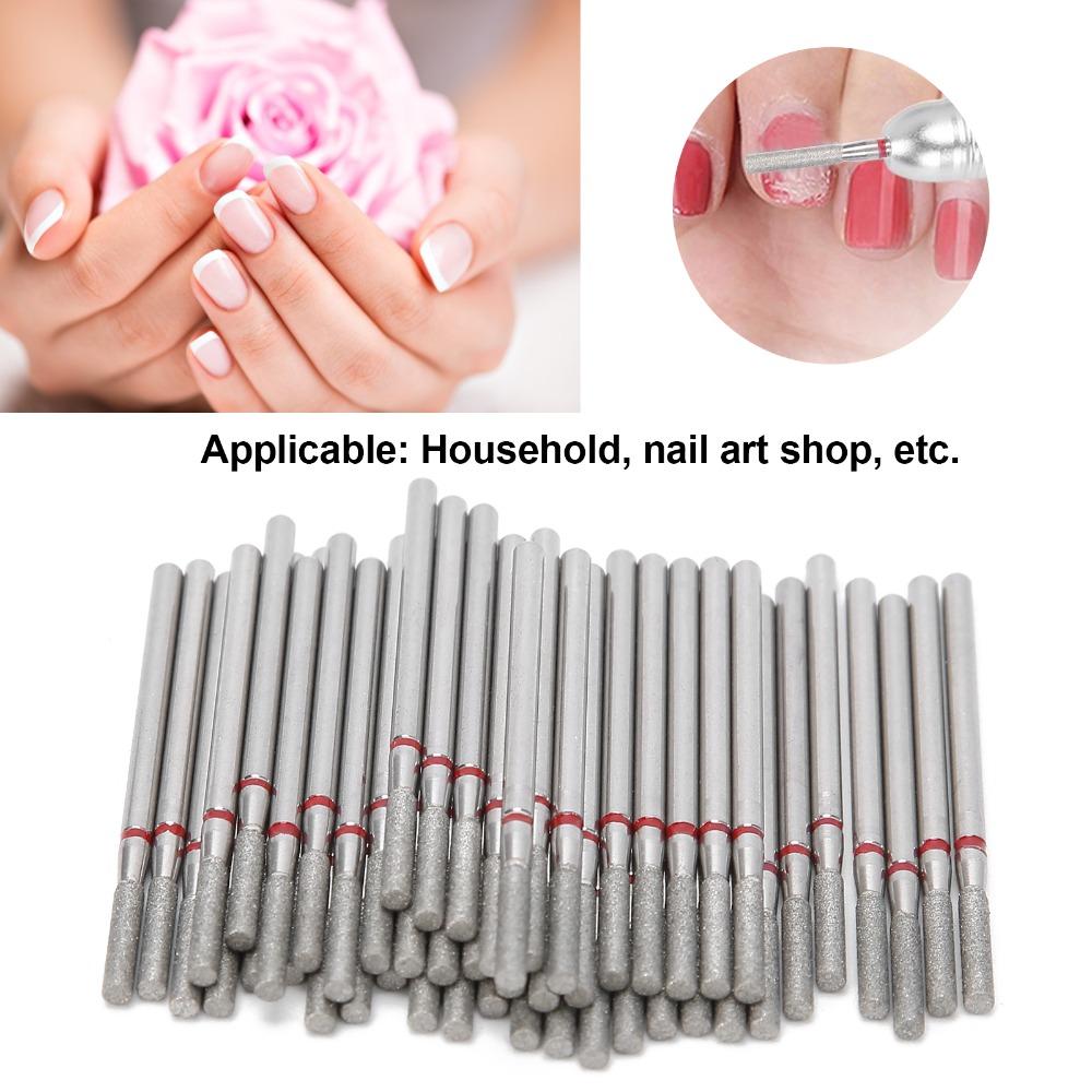 50pcs Cuticle Clean Flat Head Nail Drill Bits For Manicure Pedicure