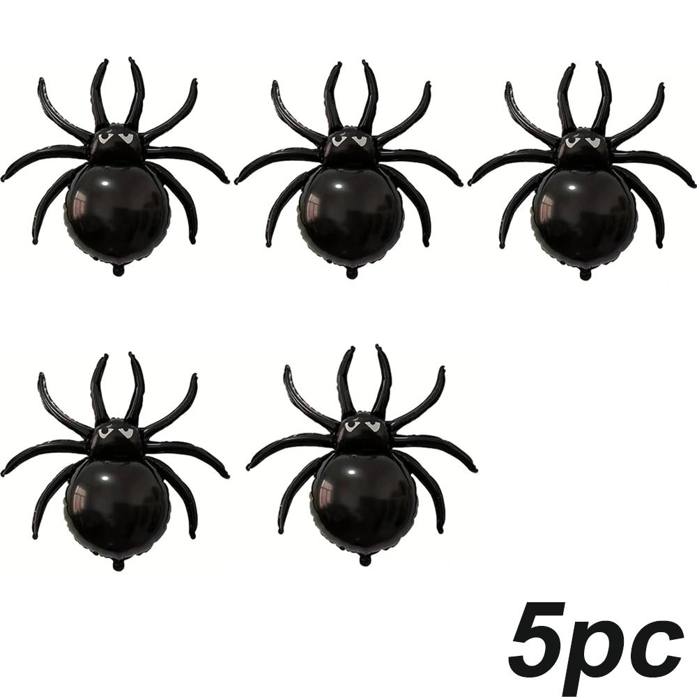 1/5/10/20PC Halloween Large Spider Balloon Black Foil Balloons Party Trick Joke Decor Haunted Hous Horror Props Wall Decoration