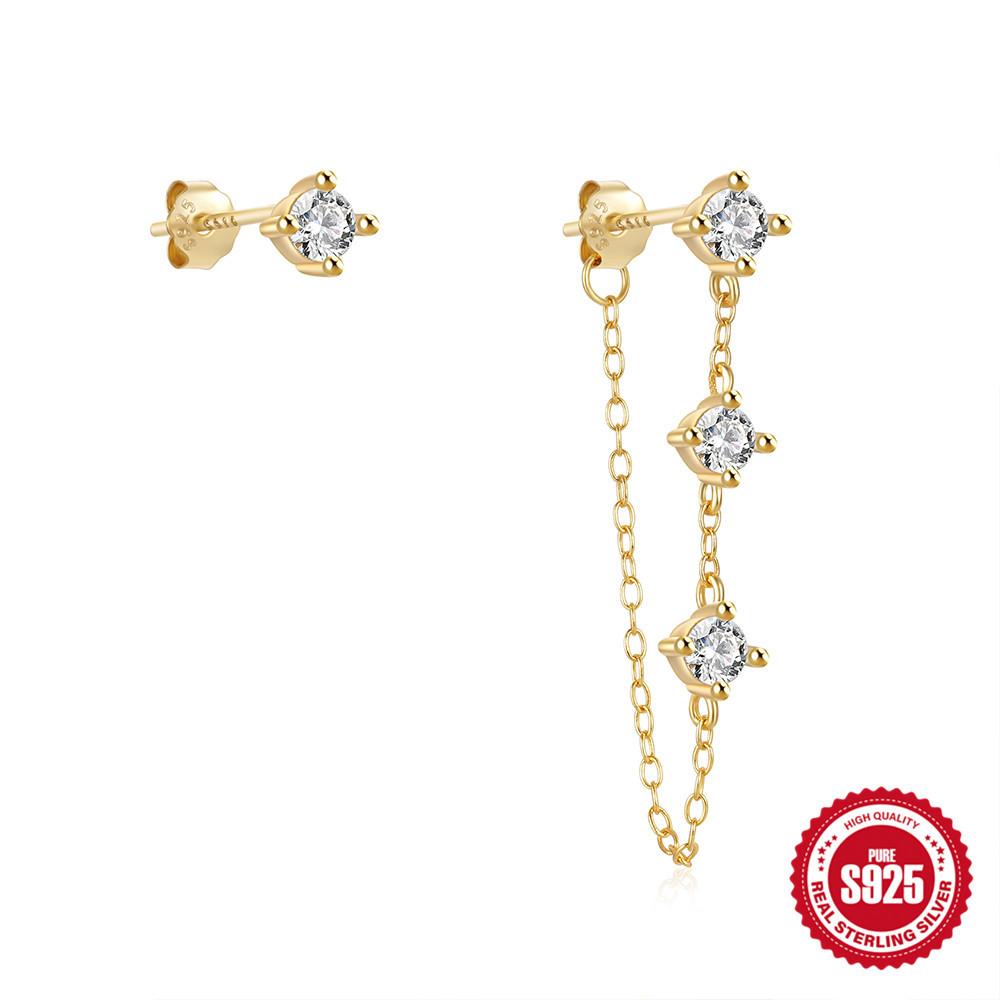 Серьги-пусеты из стерлингового серебра 925 пробы высокого класса, женские изысканные серьги в стиле Ins, легкая роскошь, нишевые серьги, темпераментные серьги, серьги