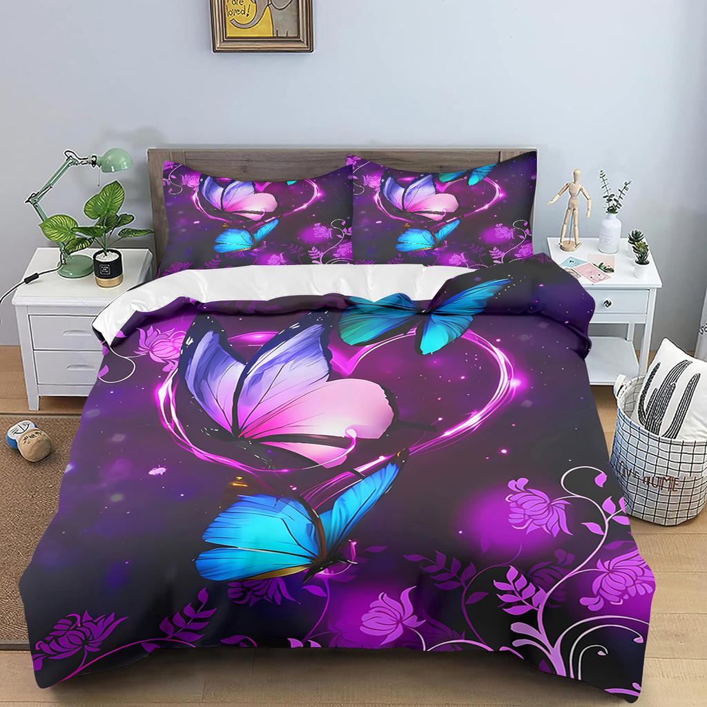 Comforter Butterfly Anime Home Bedroom Comforte Nordic Polyester Material Suitable For Children And Adults 2/3-Piece Set