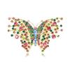 Fashionable butterfly colorful zircon brooch, anti-exposure pin for women, metal button to fix clothes, wedding party gift