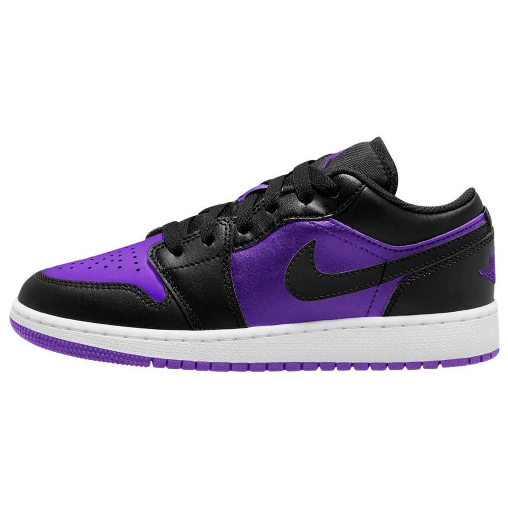 Air Jordan 1 Low GS Purple Venom Kids Sneakers Black White 553560-505