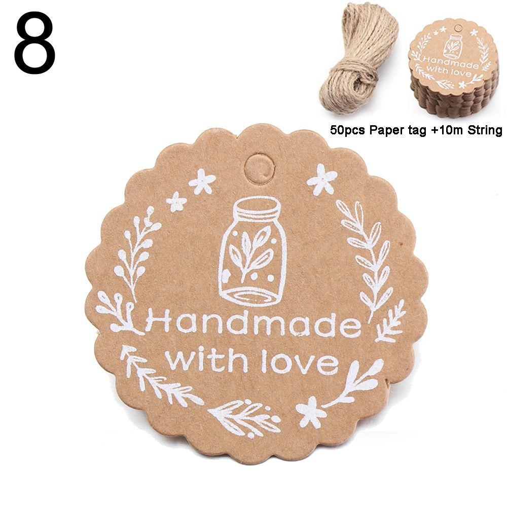 50 шт. бирка для вечеринки, подарочная упаковка, многоцветная бумажная этикетка «сделай сам», бирка «спасибо» из крафт-бумаги