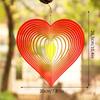 3D Rotating Metal Wind Chimes Heart Shaped Stainless Steel Home Garden Decorative Hanging Ornament for Outdoor Garden