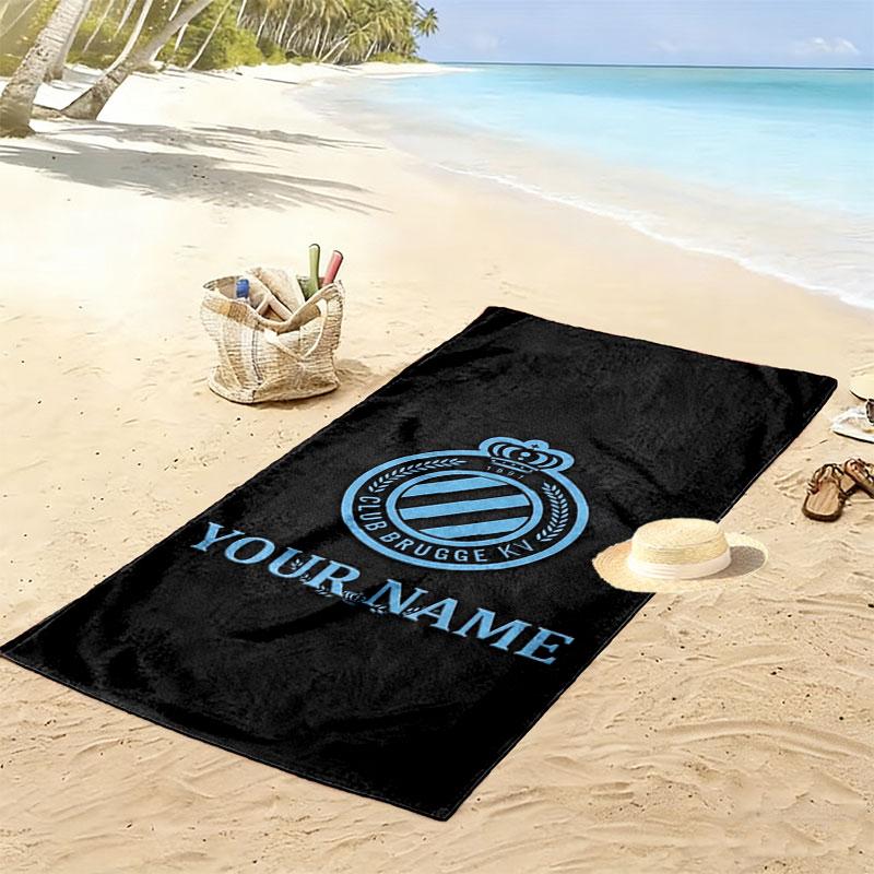 Club Brugge KV Custom Name Print Beach Towel, Large Soft Quick Dry Towel for Beach Camping Swimming