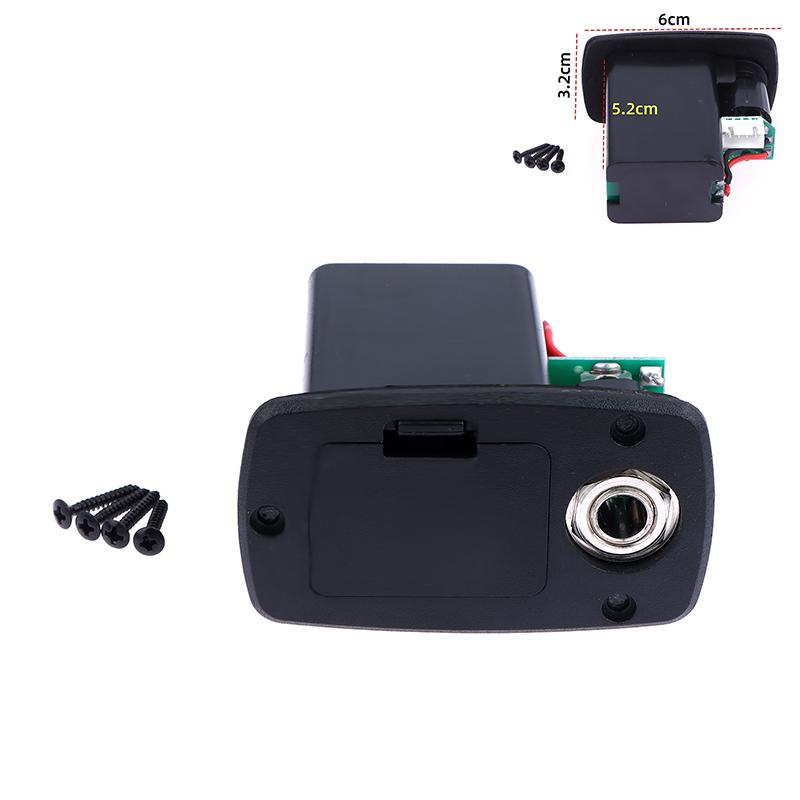 Bass Pickup DIY Set - Black 9V Battery Case Cover Box for Acoustic Guitar