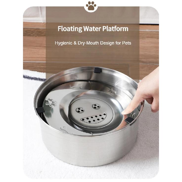 304 Stainless Steel Anti-Slip Floating Pet Bowl – Spill-Proof Food & Water Feeder with Heavy Duty Design for Dogs