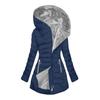 Solid Color Long Sleeve Zippered Slim Fit Women's Winter Hooded Jacket