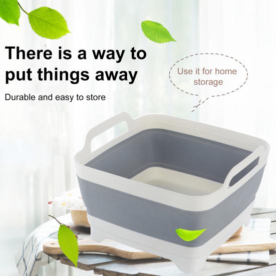 Yousheng Складной таз для мытья посуды с заглушкой для слива Портативный таз для мытья посуды Таз для мытья посуды Складная раковина Ванна Кухонный поднос для хранения Ведро для хранения на открытом воздухе